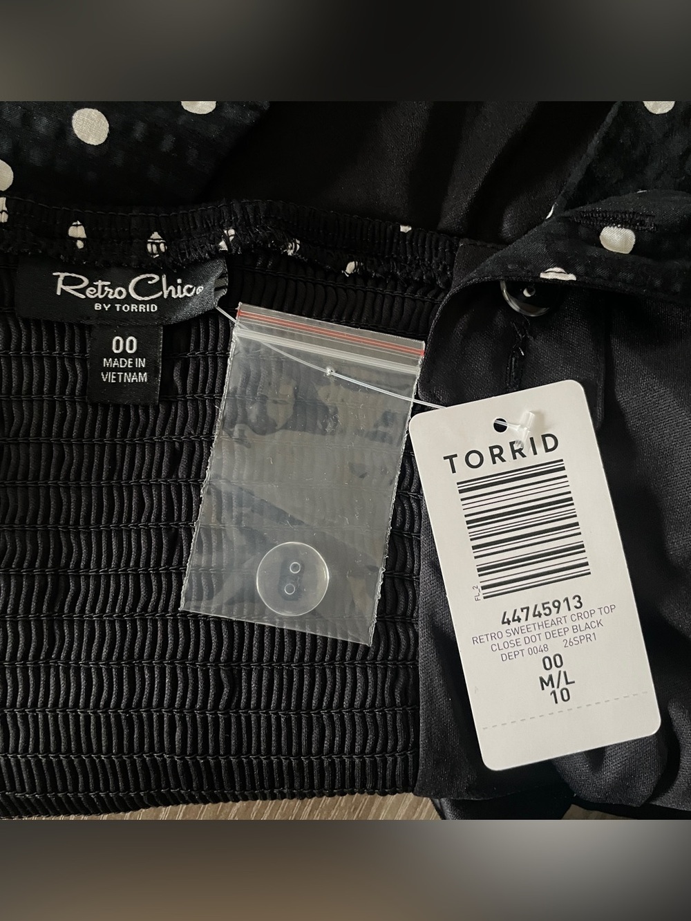 Torrid Retro Chic Polka Dot Sweetheart Crop Top Black White Pin Up Rockabilly - Picture 5 of 9